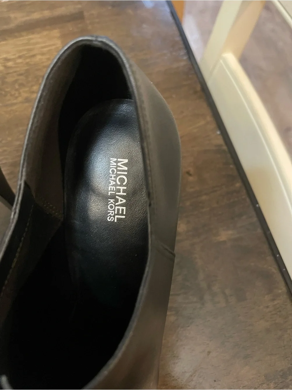 Michael Kors Black Leather Pointed Toe Zip Ankle Booties